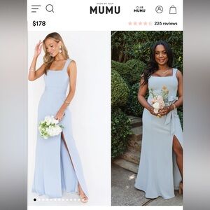 Show Me Your Mumu Paris Gown in Steel Blue Bridesmaid Dress